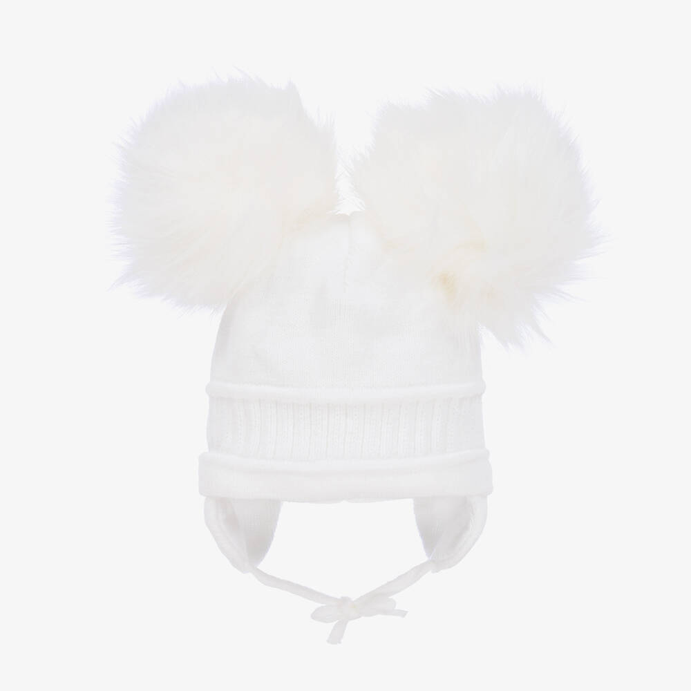 Sätila of Sweden - White Tindra Double Pom-Pom Hat | Childrensalon