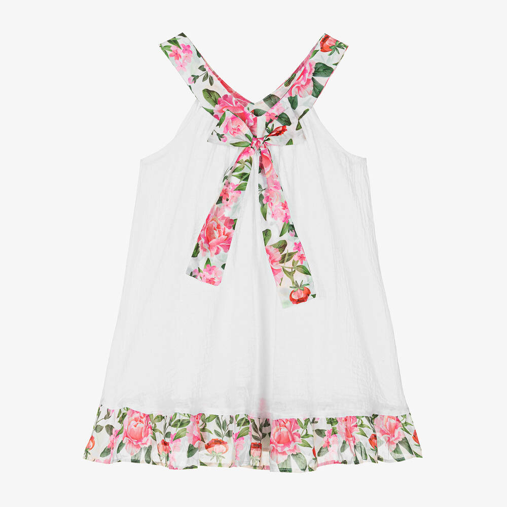 Selini Action - Белое пляжное платье из марлевого хлопка | Childrensalon