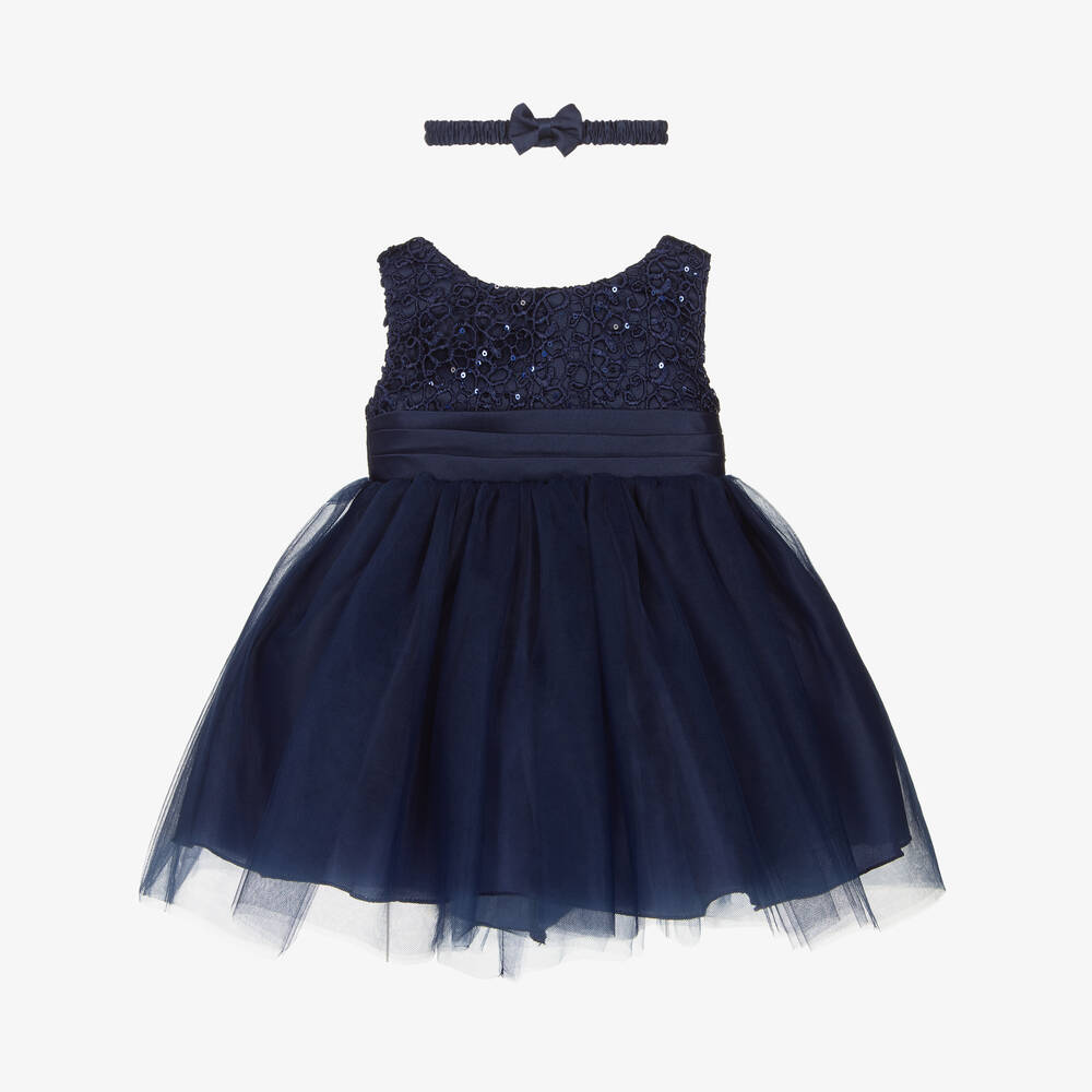 Sevva - Baby Girls Blue Tulle & Sequin Dress Set | Childrensalon