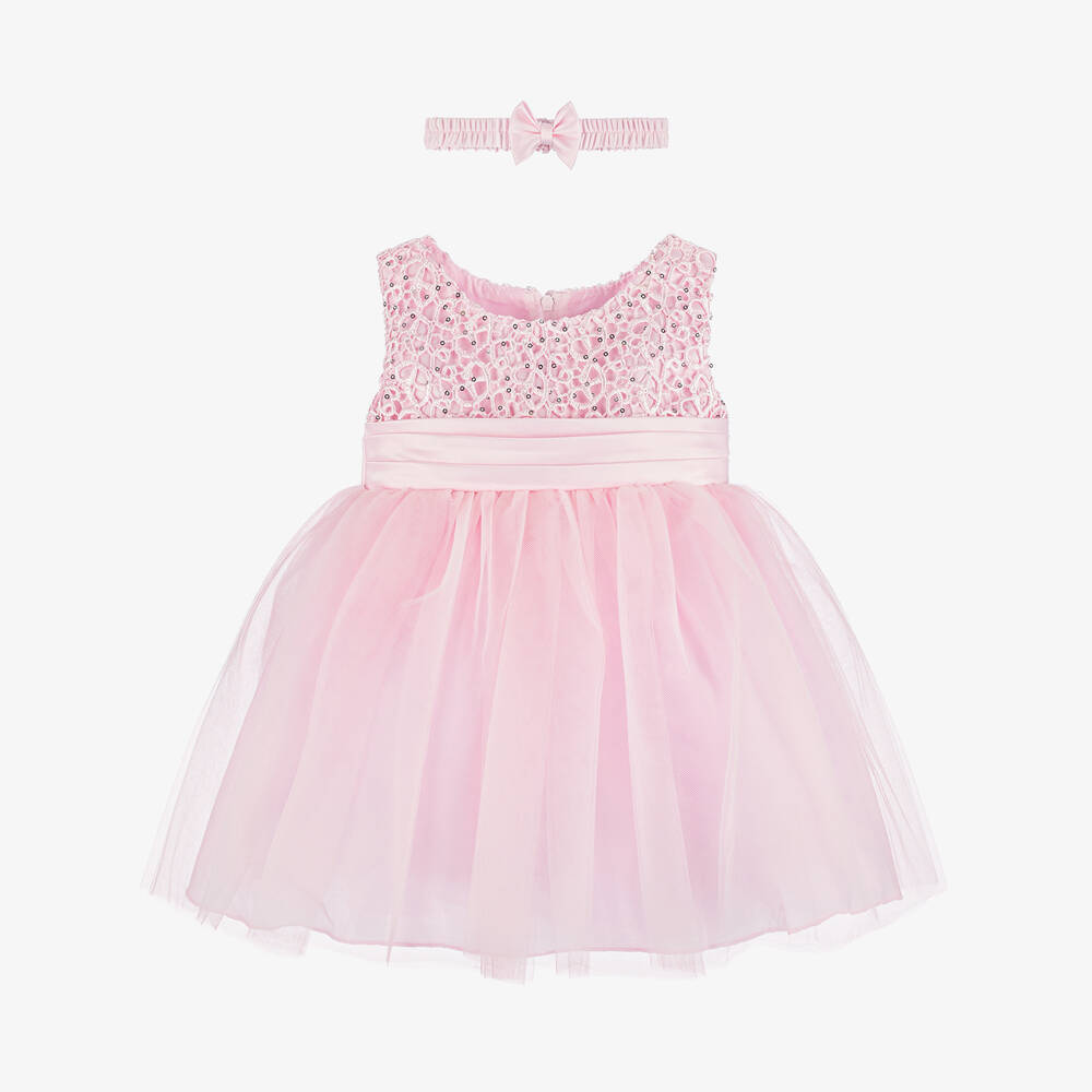 Sevva Baby Girls Pink Tulle & Sequin Dress