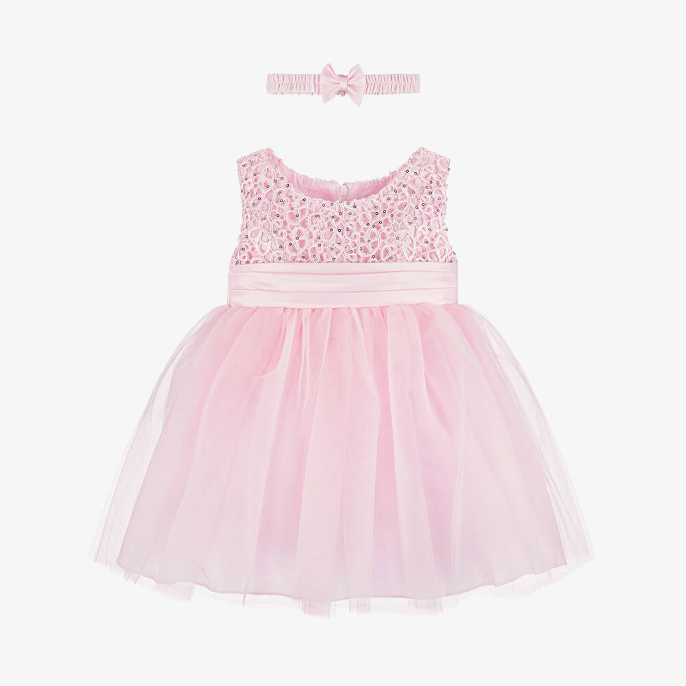 Sevva - Baby Girls Pink Tulle & Sequin Dress Set | Childrensalon