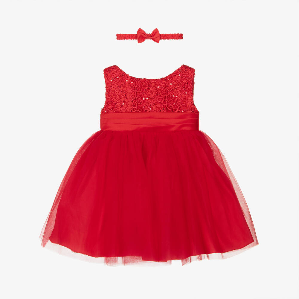 Sevva - Baby Girls Red Tulle & Sequin Dress  | Childrensalon