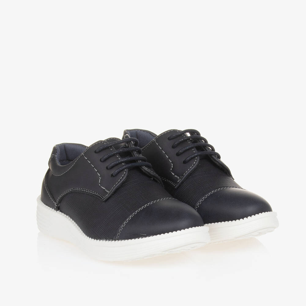 Sevva - Boys Blue Faux Leather Shoes | Childrensalon