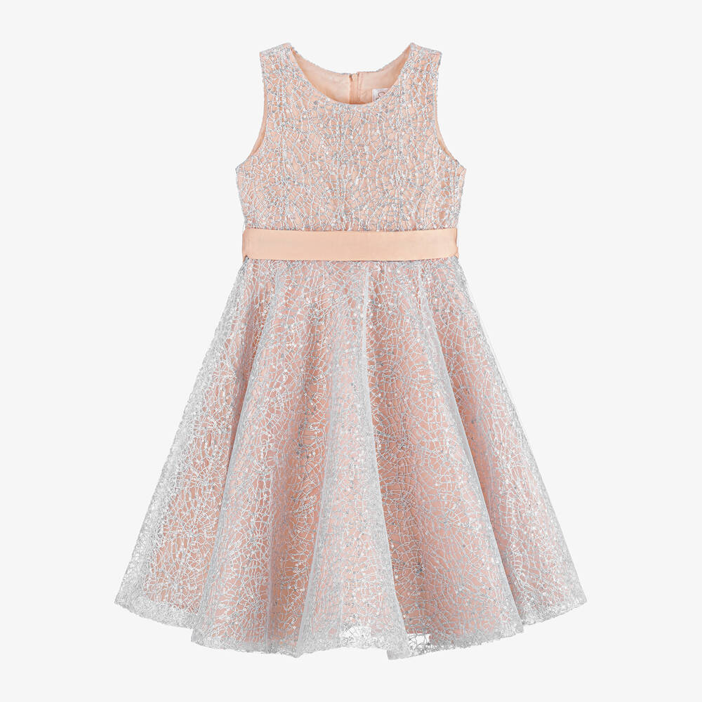 Shop Sevva Girls Pink & Silver Tulle Dress