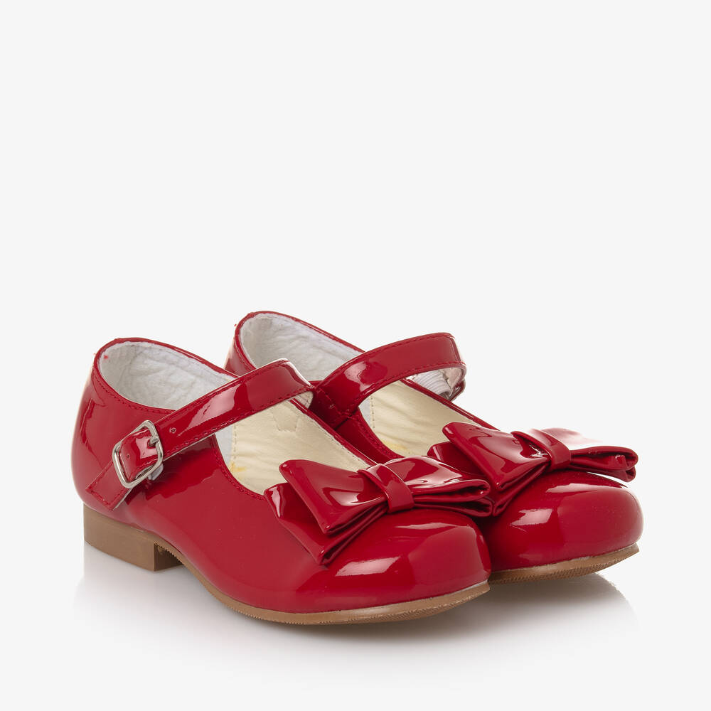 Sevva - Girls Red Faux Patent Leather Shoes  | Childrensalon