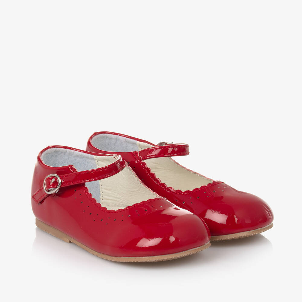 Sevva - Girls Red Faux Patent Leather Shoes  | Childrensalon