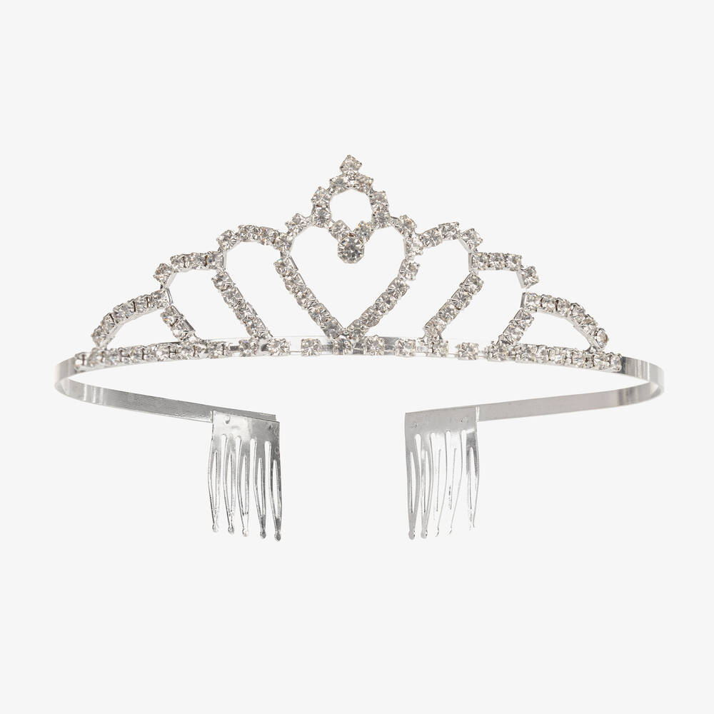 Shop Sevva Girls Silver Diamante Tiara Hairband