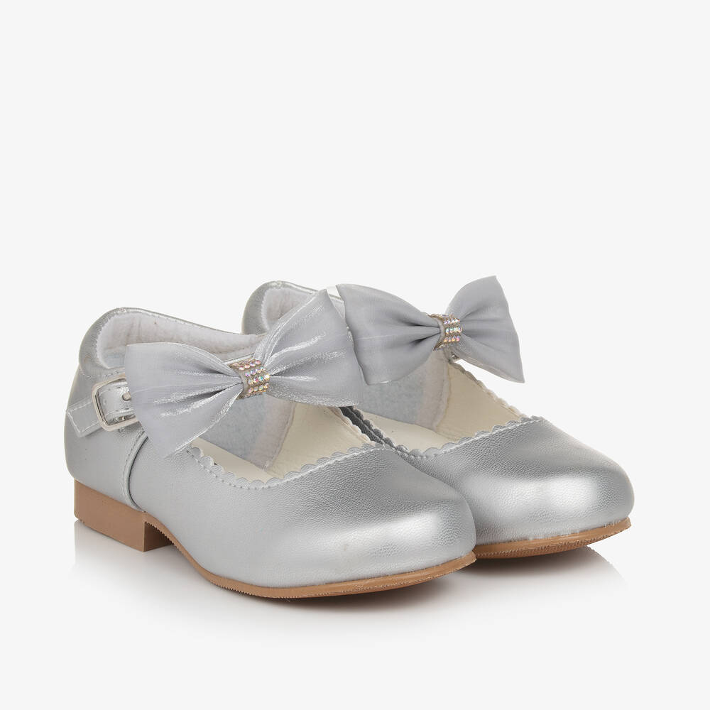 Sevva - Girls Silver Mary Jane Shoes | Childrensalon