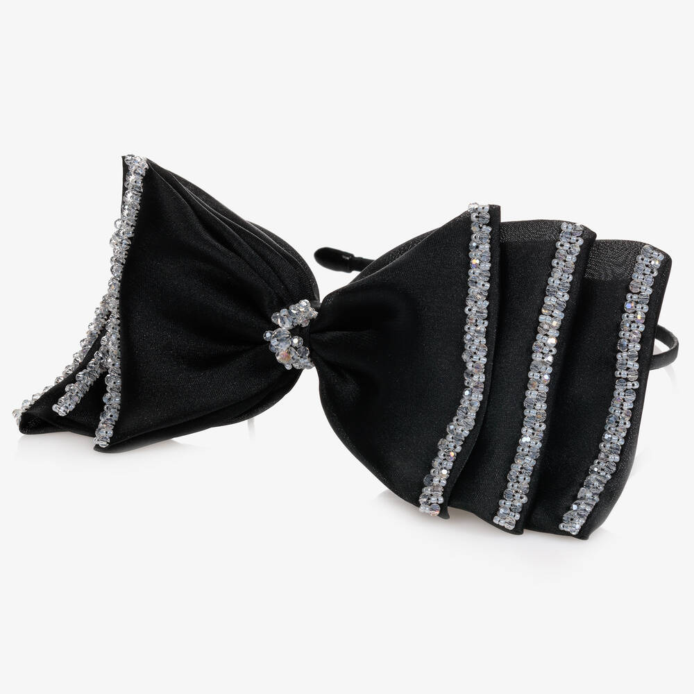 Sienna Likes To Party - Black Bow Hairband | Childrensalon