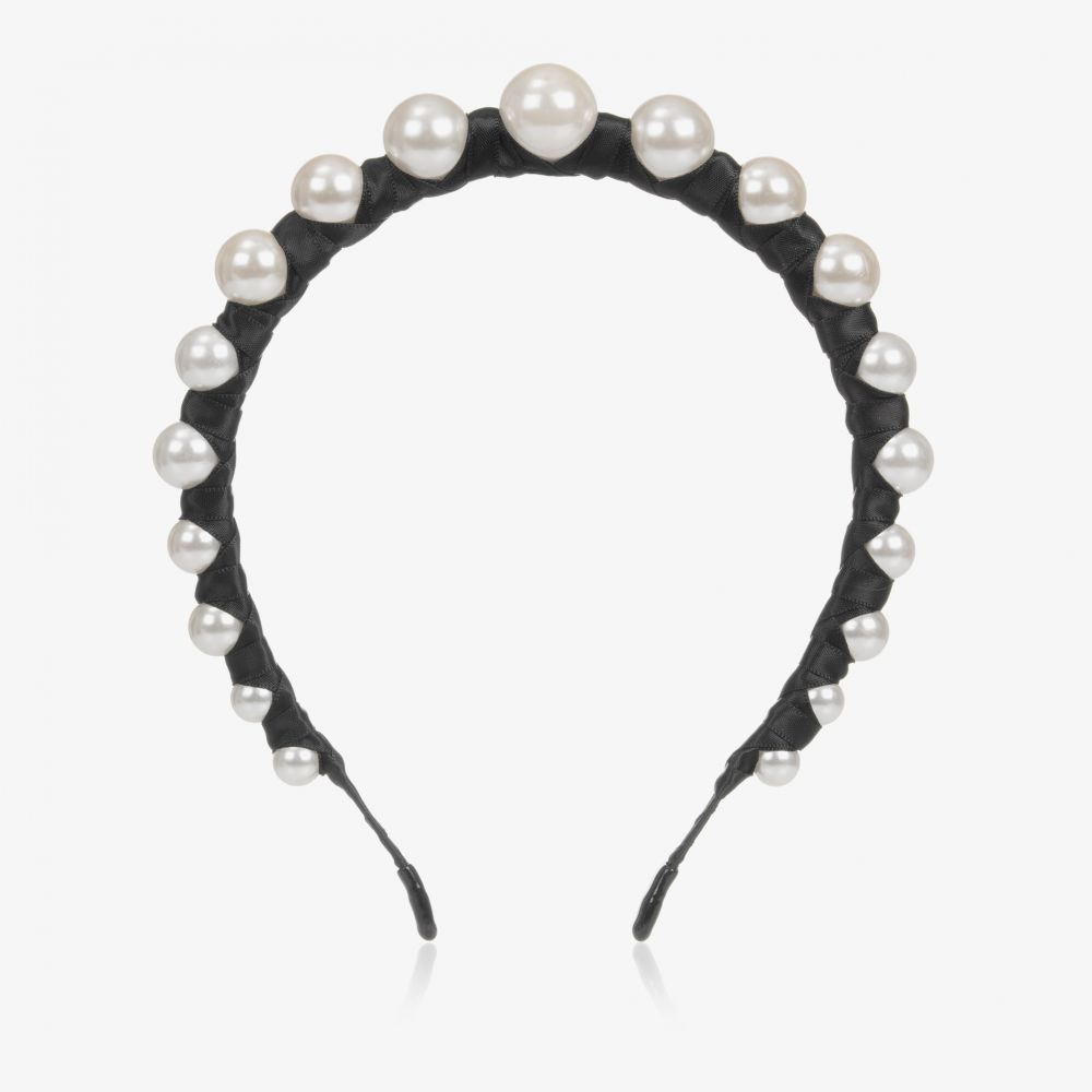 Sienna Likes To Party - Black Vida Pearl Hairband | Childrensalon