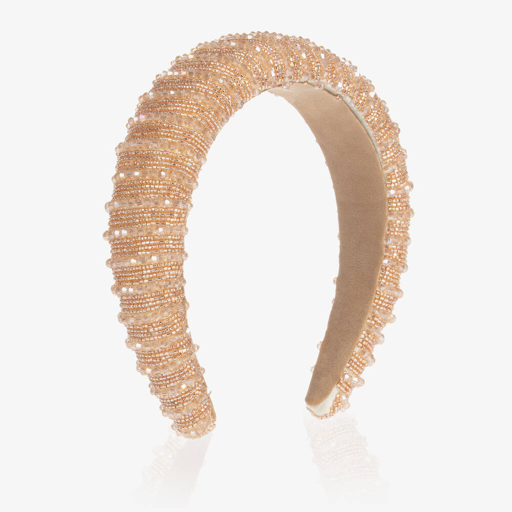 Sienna Likes To Party - Girls Gold Beaded Hairband | Childrensalon