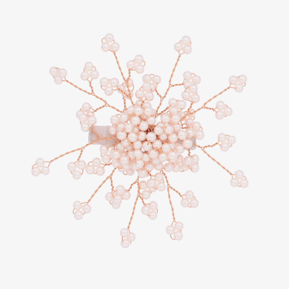 Sienna Likes To Party - Barrette fleur rose en perles 10cm | Childrensalon