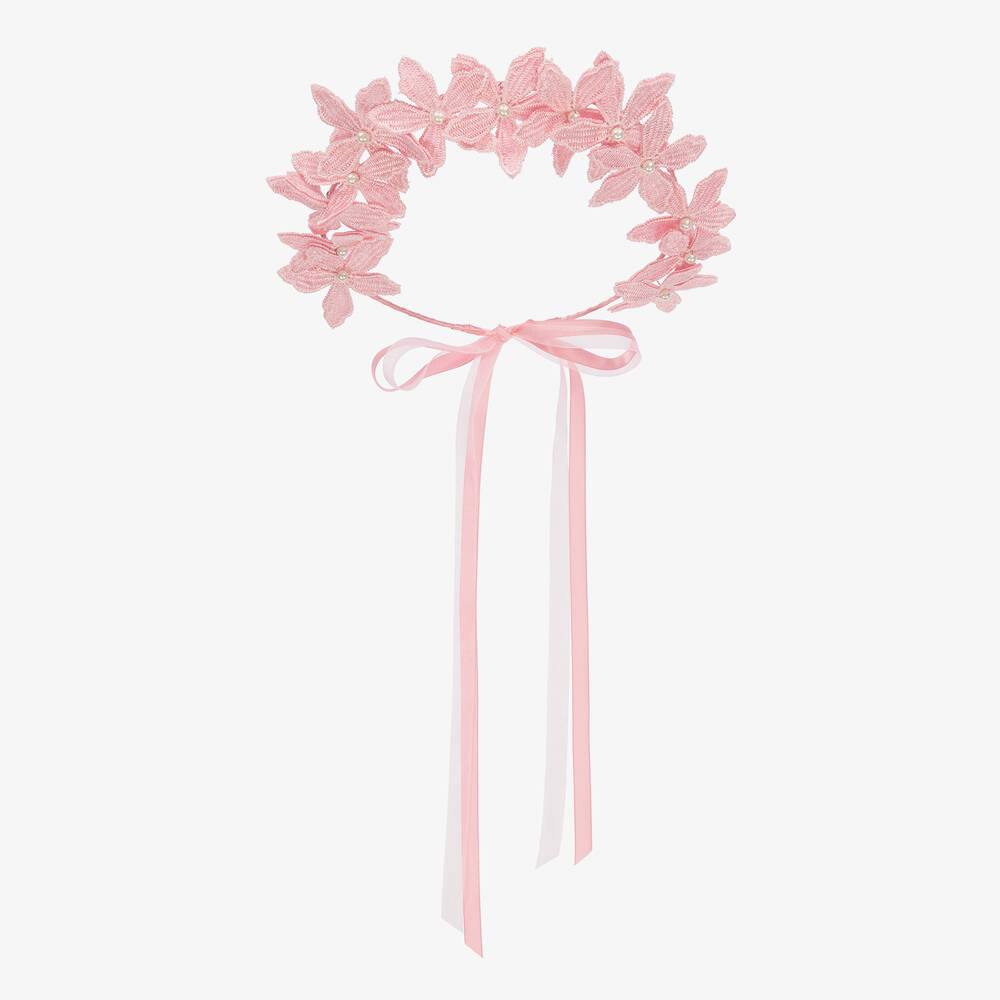 Sienna likes to party - Couronne rose à fleurs fille | Childrensalon