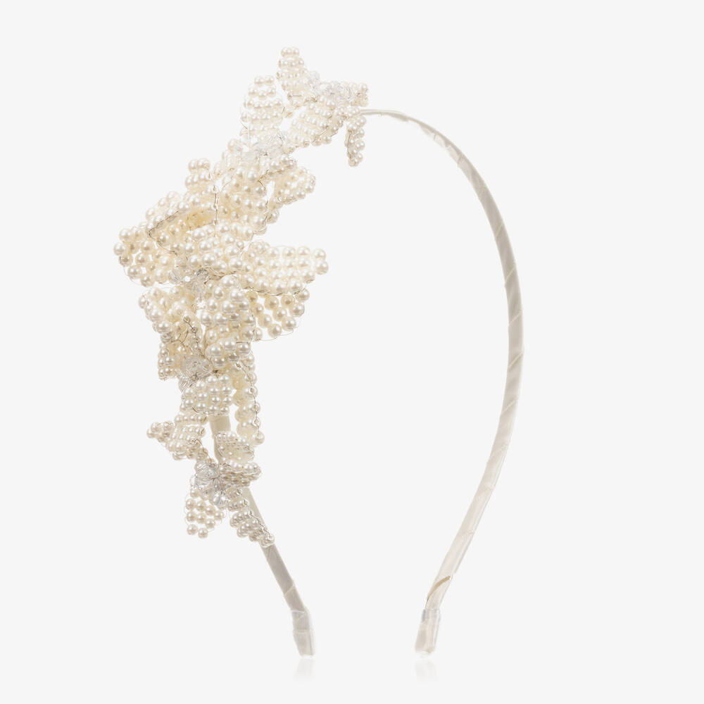 Sienna Likes To Party - Ivory Beaded Hairband | Childrensalon