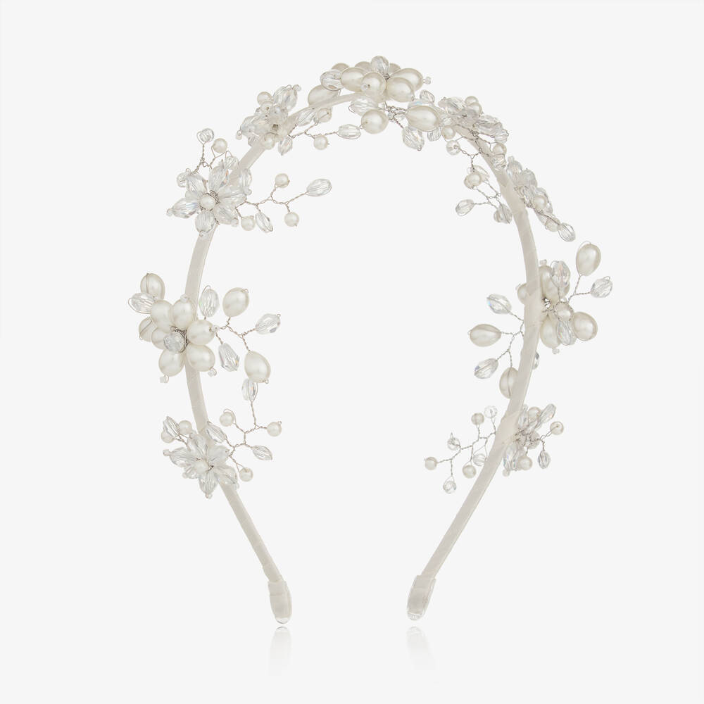 Sienna Likes To Party - Ivory Crystal & Pearl Hairband | Childrensalon