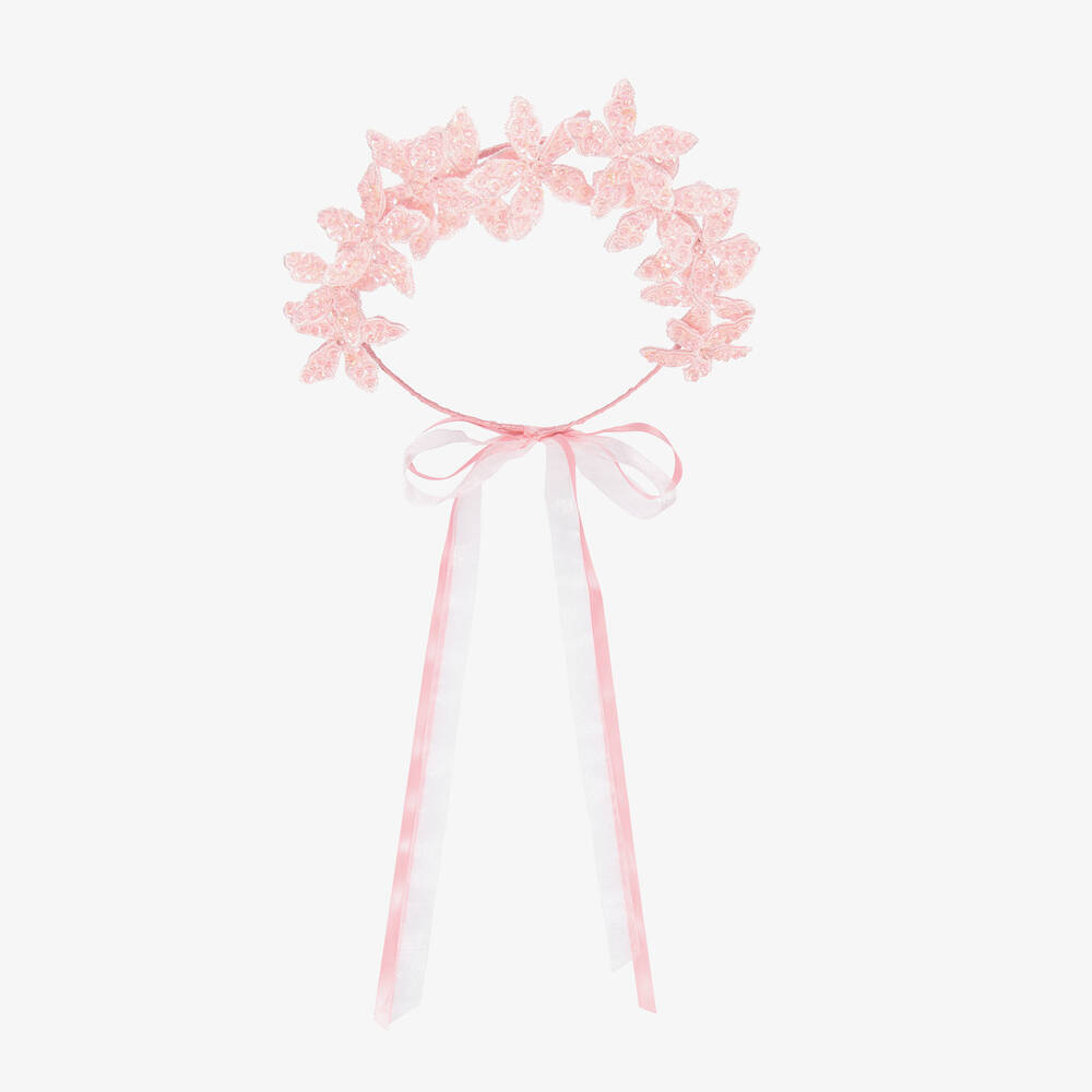 Sienna Likes To Party - Couronne pour cheveux rose à fleurs | Childrensalon