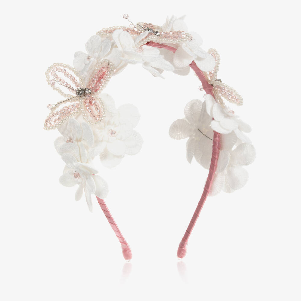 Sienna likes to party - Pink Lace Butterfly Hairband | Childrensalon