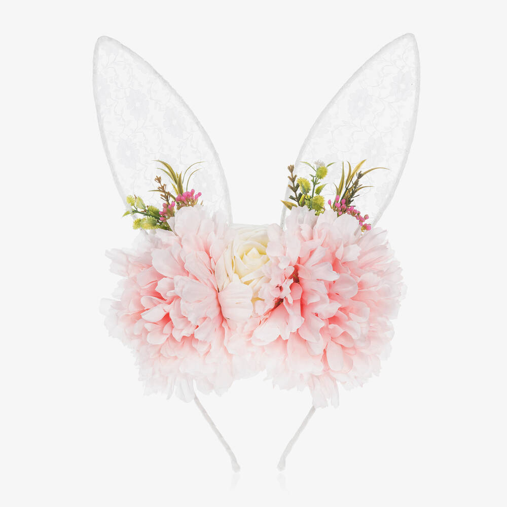 Sienna Likes To Party - White Floral Bunny Hairband | Childrensalon