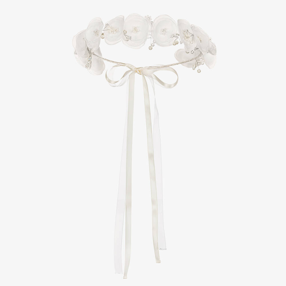 Sienna Likes To Party - White Floral Hair Garland | Childrensalon