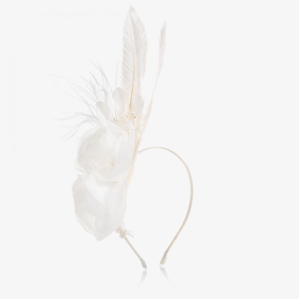 Sienna Likes To Party - White Uriel Feather Hairband | Childrensalon
