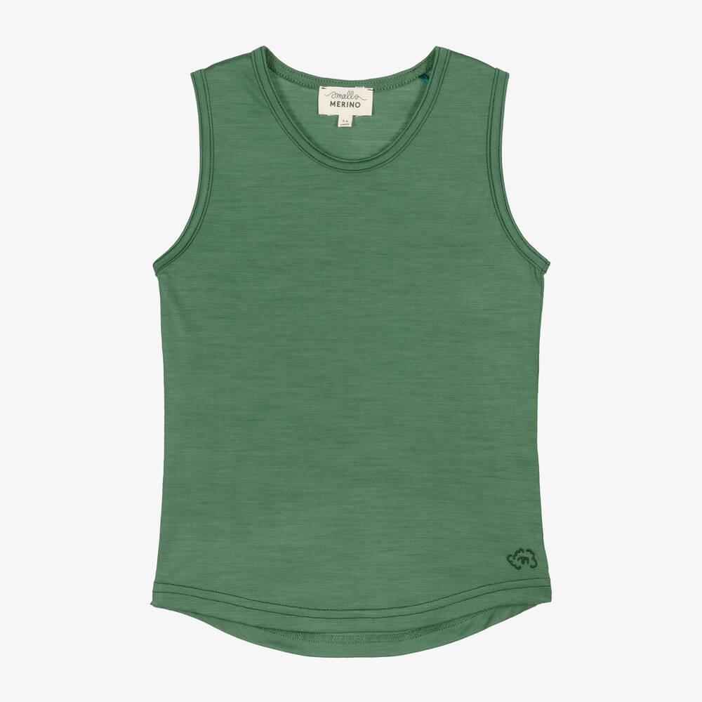 Smalls Merino - Green Merino Wool Vest Top | Childrensalon