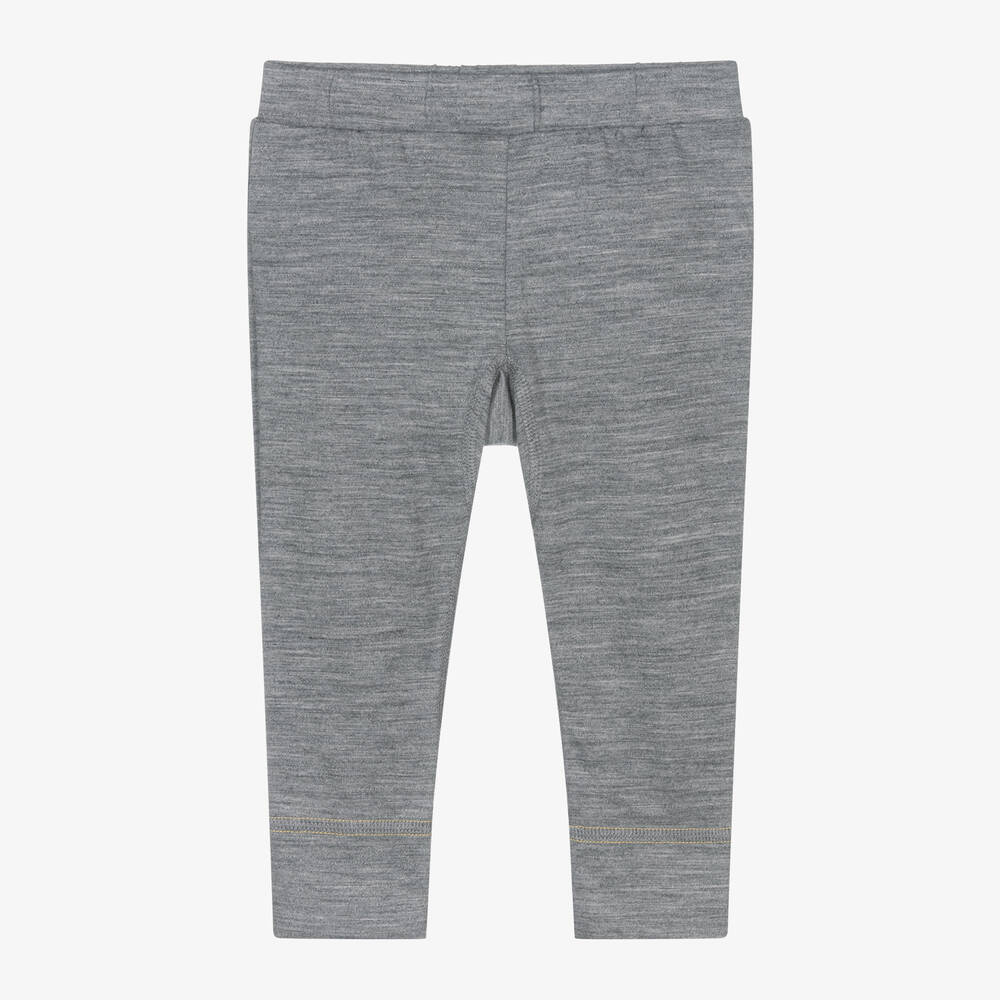 Smalls Merino - Grey Merino Wool Baby Joggers | Childrensalon