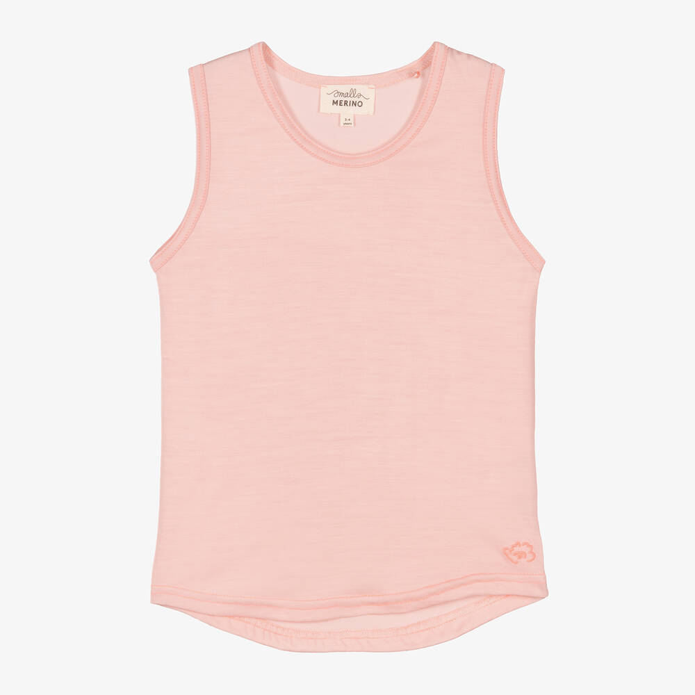 Smalls Merino - Pink Merino Wool Vest Top | Childrensalon