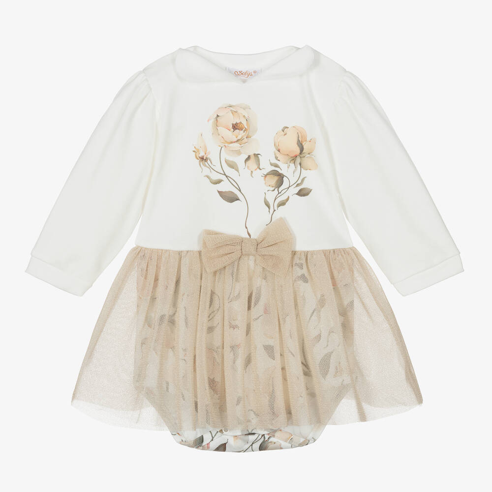 Sofija - Кремово-золотистое платье для малышек | Childrensalon