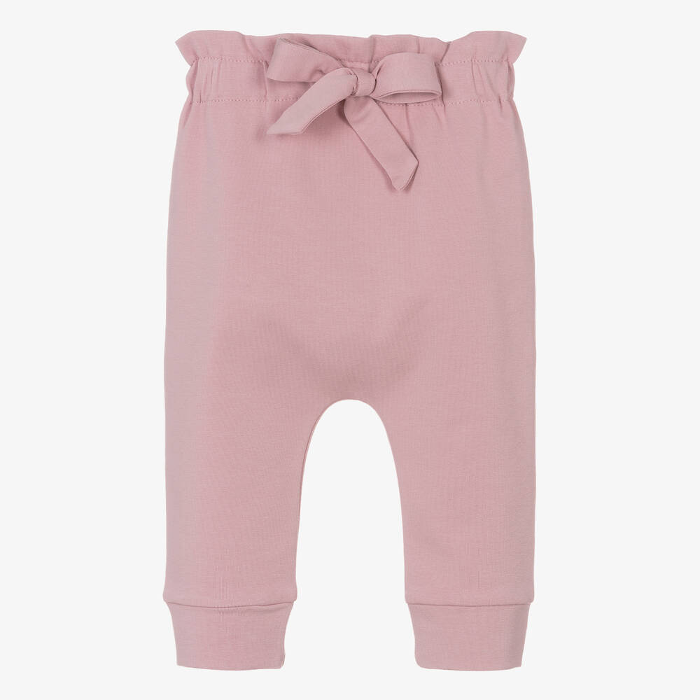 Sofija - Pantalon rose en coton à nœud bébé | Childrensalon
