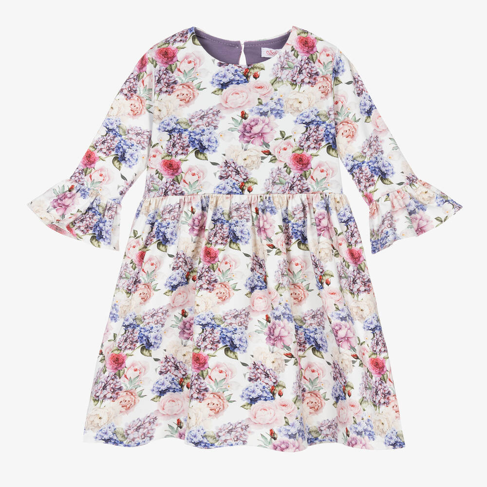 Sofija - Кремовое хлопковое платье с цветами | Childrensalon
