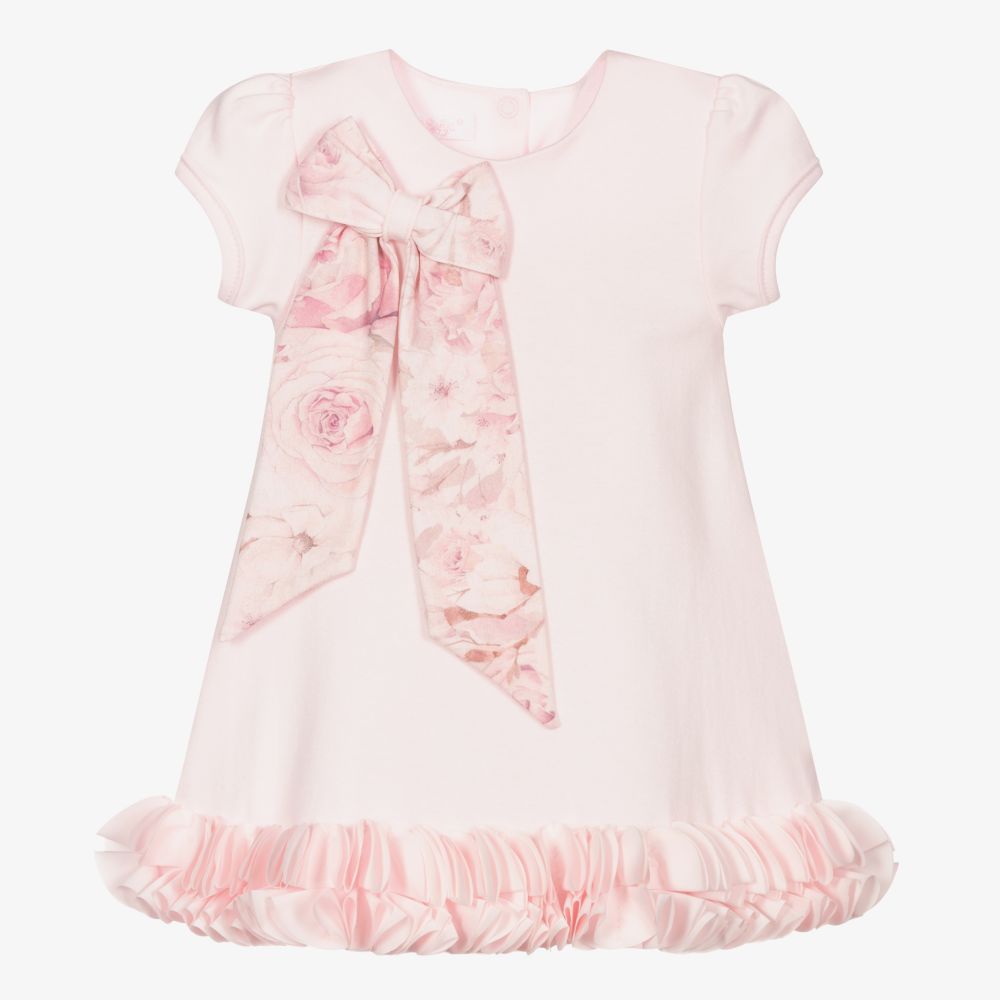 Sofija - Girls Pink Cotton Jersey Dress | Childrensalon