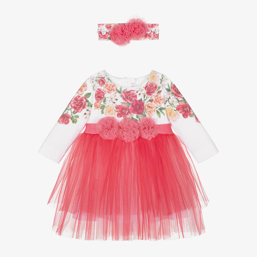 Sofija - Розовое платье с цветами и юбкой из тюля | Childrensalon