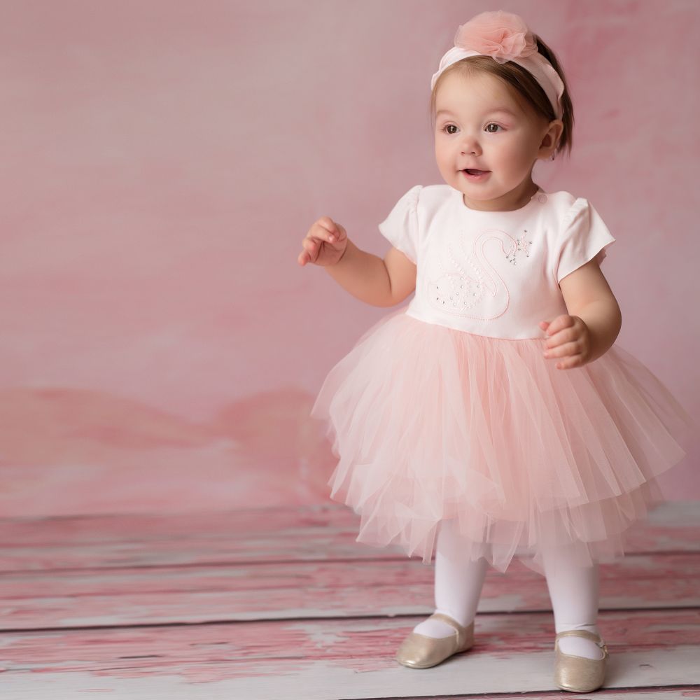 Sofija-Pink Jersey & Tulle Dress  | Childrensalon