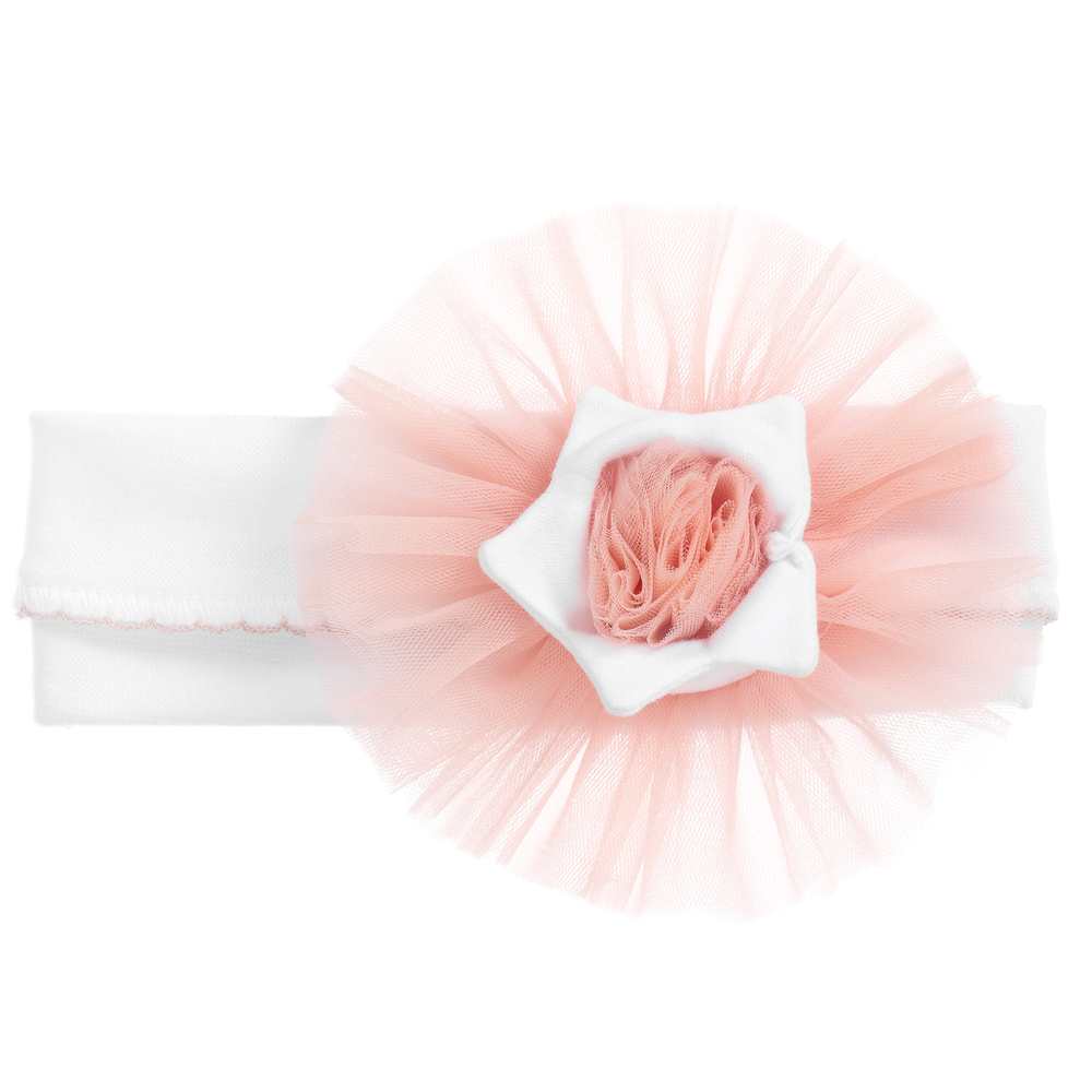 Sofija - Pink & White Tulle Headband | Childrensalon