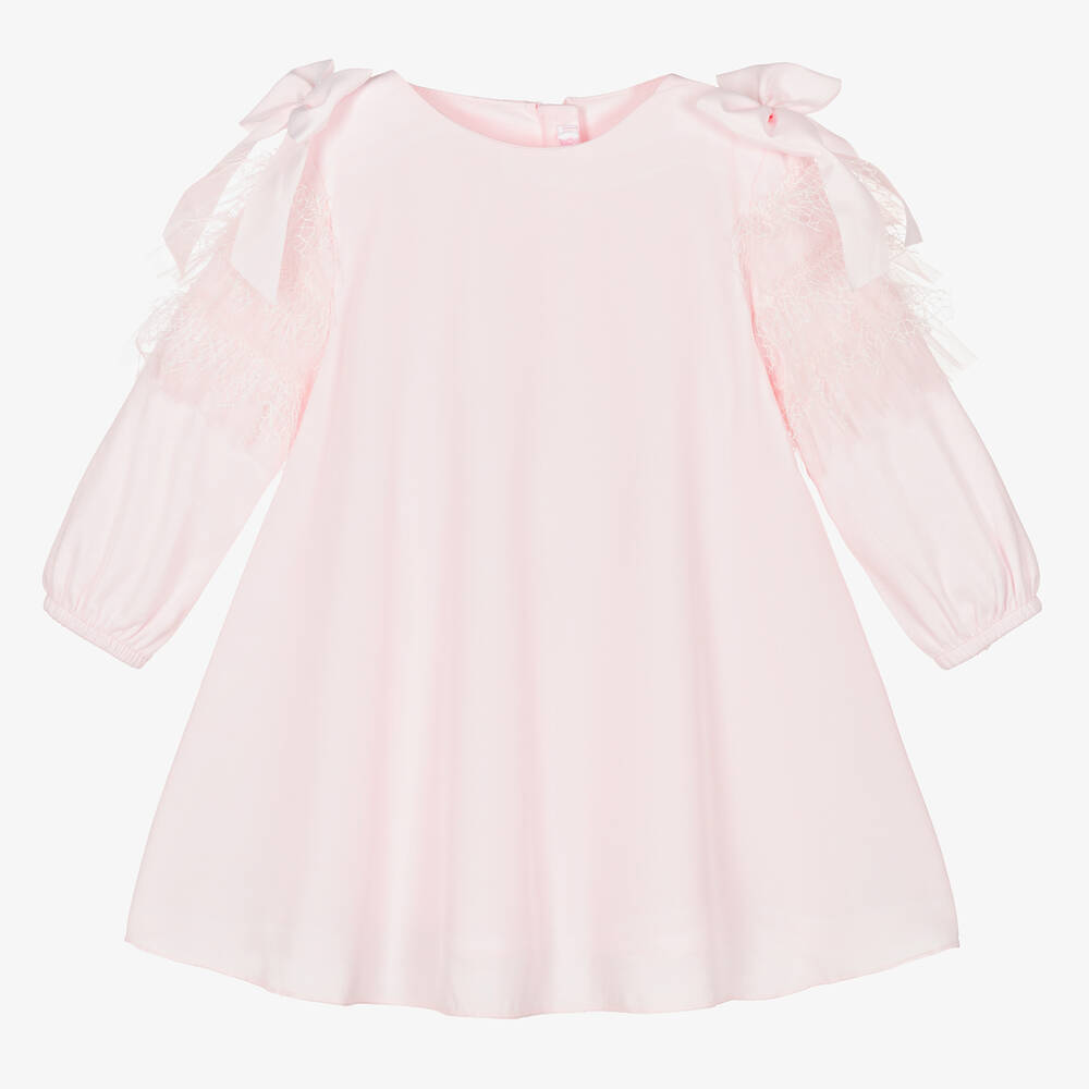 Sofija - Silky Pink Cotton Baby Dress | Childrensalon