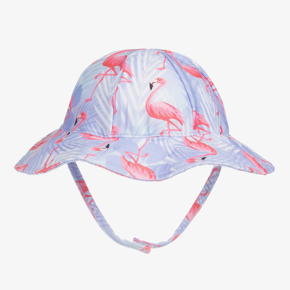 Soli Swim - Girls Lilac Purple Flamingo Swim Hat (UPF50+) | Childrensalon