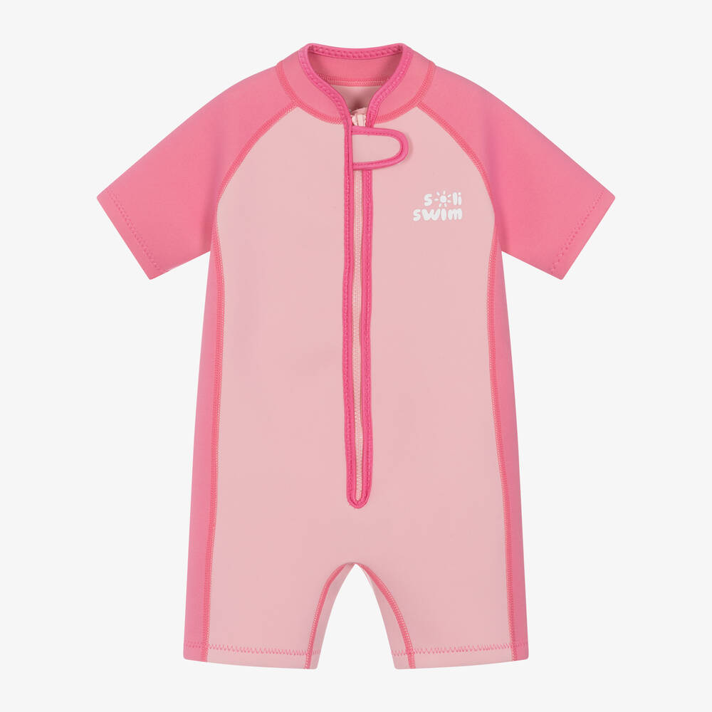 Soli Swim - Girls Pink Short Wet Suit | Childrensalon