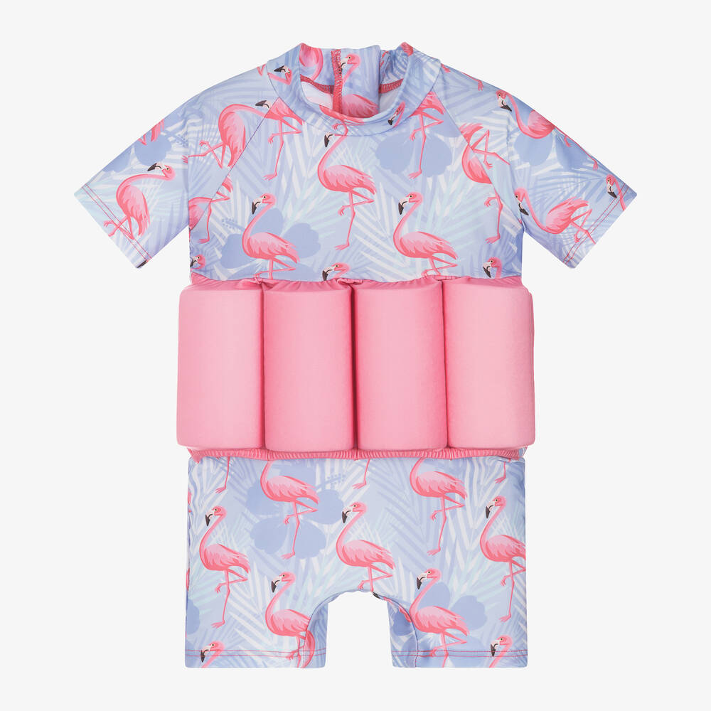 Soli Swim - Girls Purple Flamingo Float Suit (UPF50+) | Childrensalon