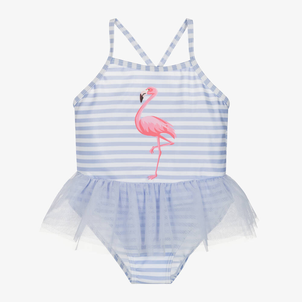 Soli Swim - Girls Purple Flamingo Swimsuit (UPF50+) | Childrensalon
