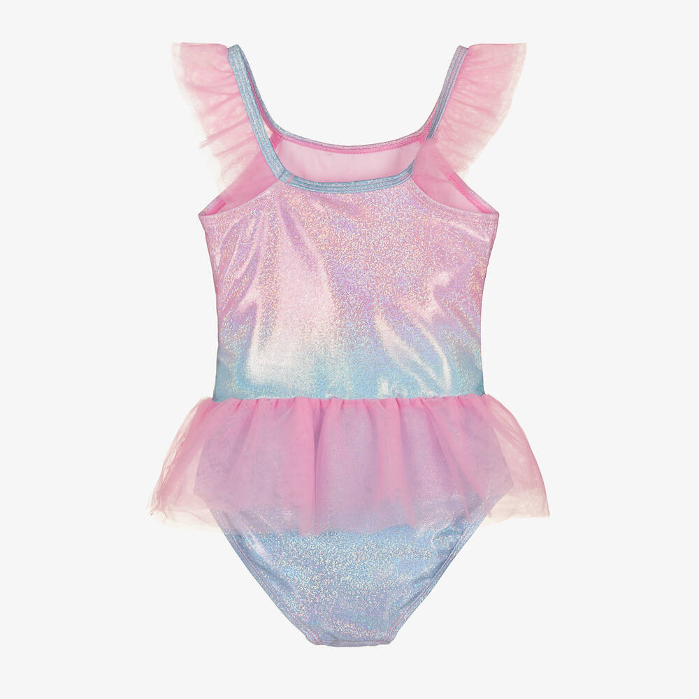 Soli Swim - Girls Purple Glitter Swimsuit (UPF50+) | Childrensalon