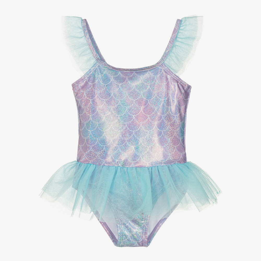 Soli Swim - Girls Purple Mermaid Swimsuit (UPF50+) | Childrensalon