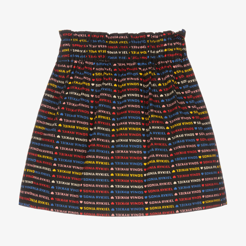 Sonia Rykiel Paris - Girls Black Logo Striped Skirt | Childrensalon