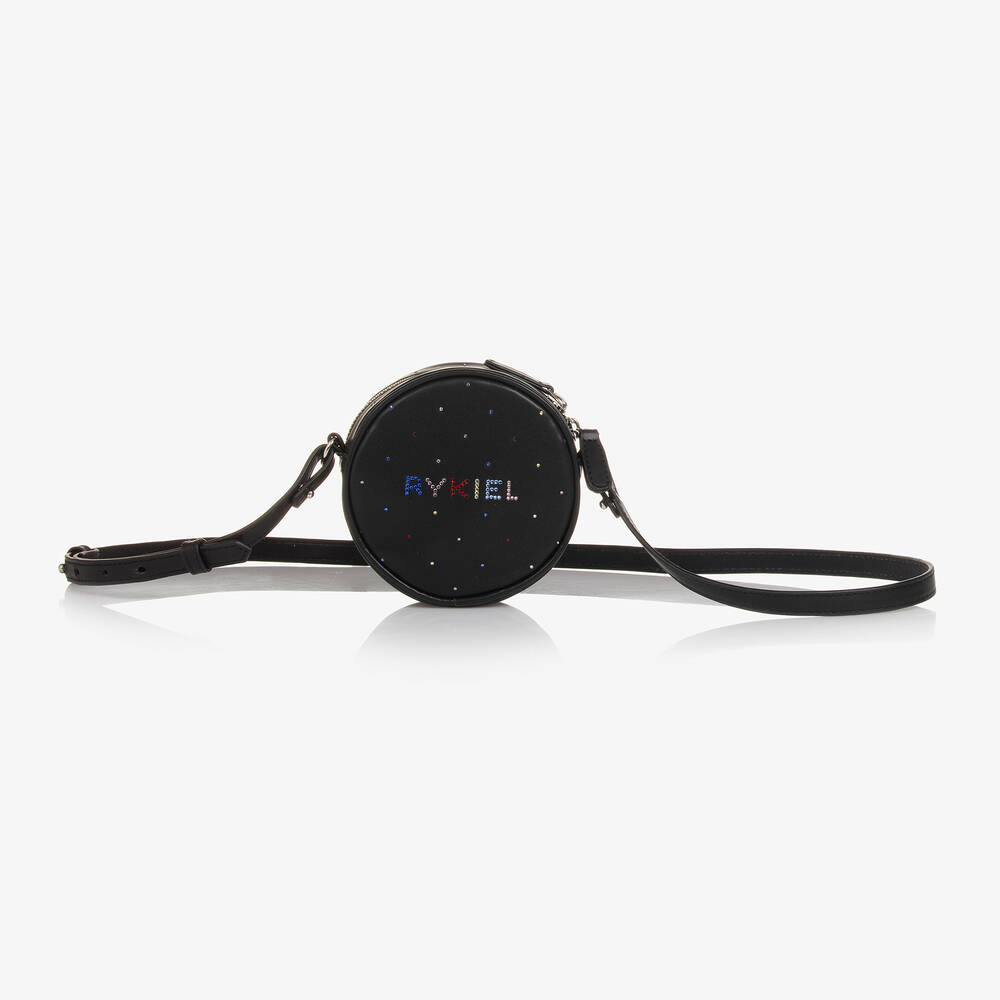 Sonia Rykiel Paris - Girls Black Round Faux Leather Bag (12cm) | Childrensalon