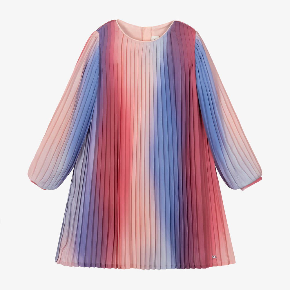 Sonia Rykiel Paris - Girls Pink Pleated Crêpe Dress | Childrensalon