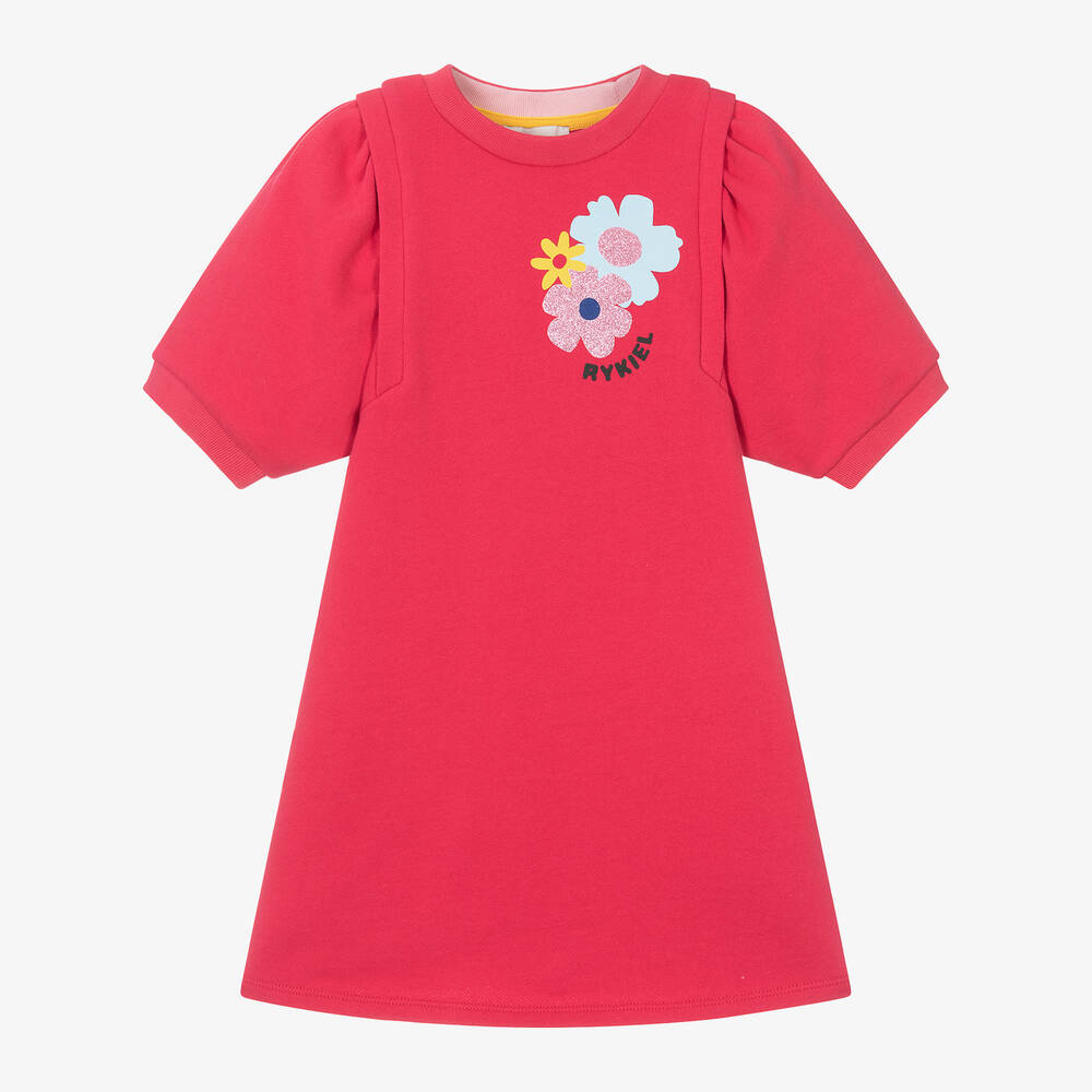 Sonia Rykiel Paris - Girls Red Cotton Jersey Dress | Childrensalon