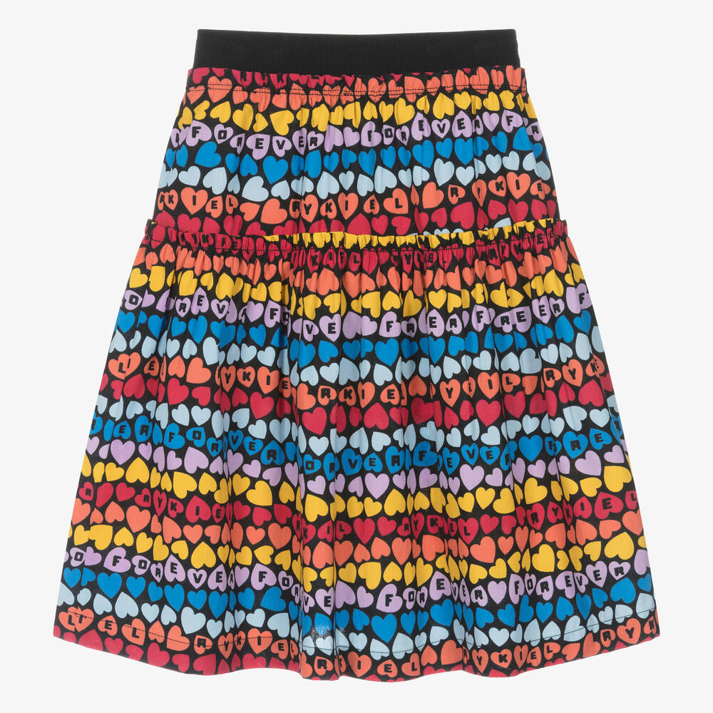 Sonia Rykiel Paris - Teen Girls Black Cotton Heart Skirt | Childrensalon