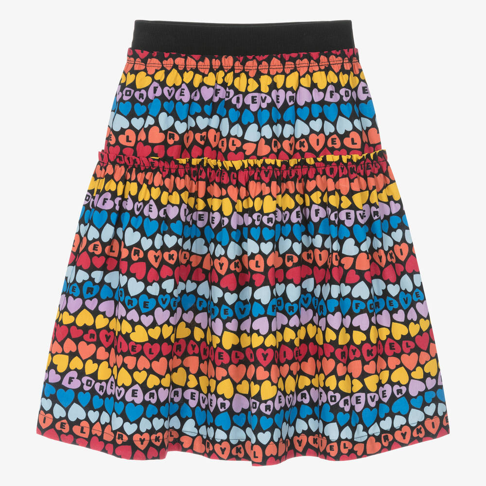 Sonia Rykiel Paris - Teen Girls Black Cotton Heart Skirt | Childrensalon