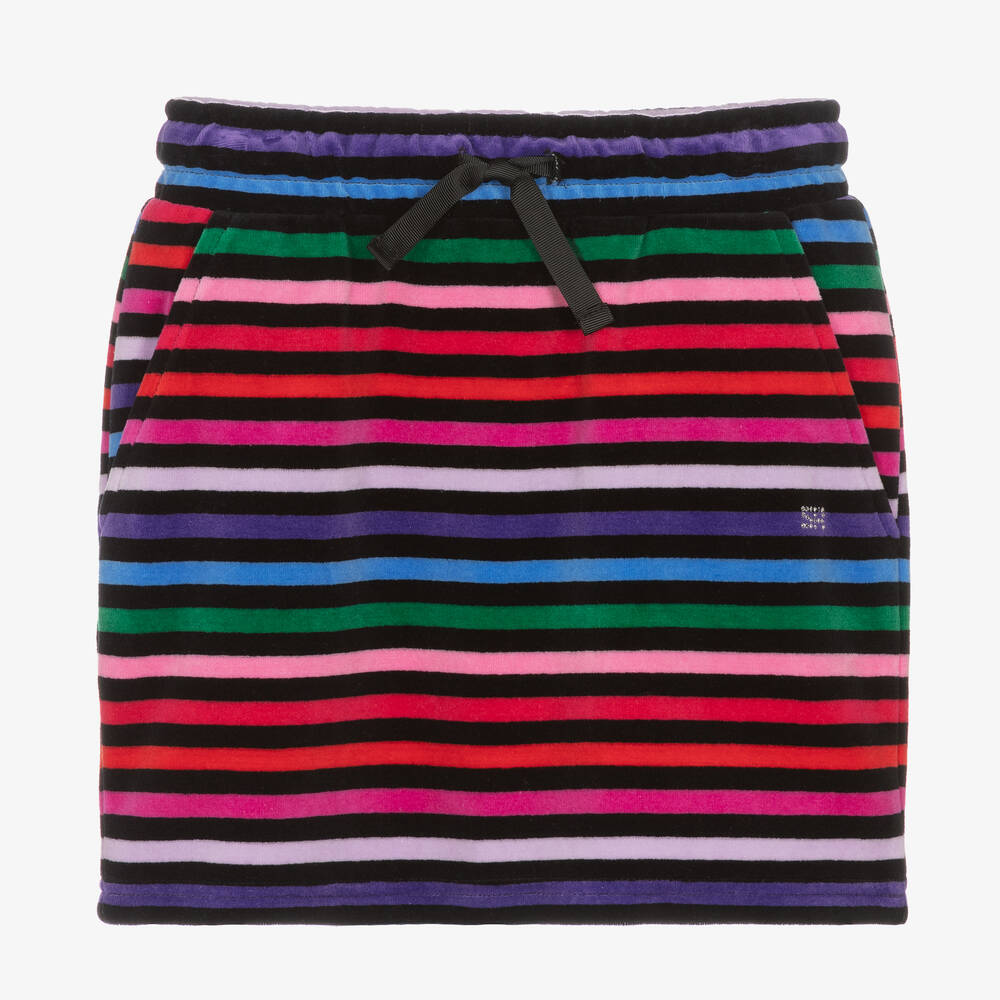 Sonia Rykiel Paris - Teen Girls Black Striped Velour Skirt | Childrensalon