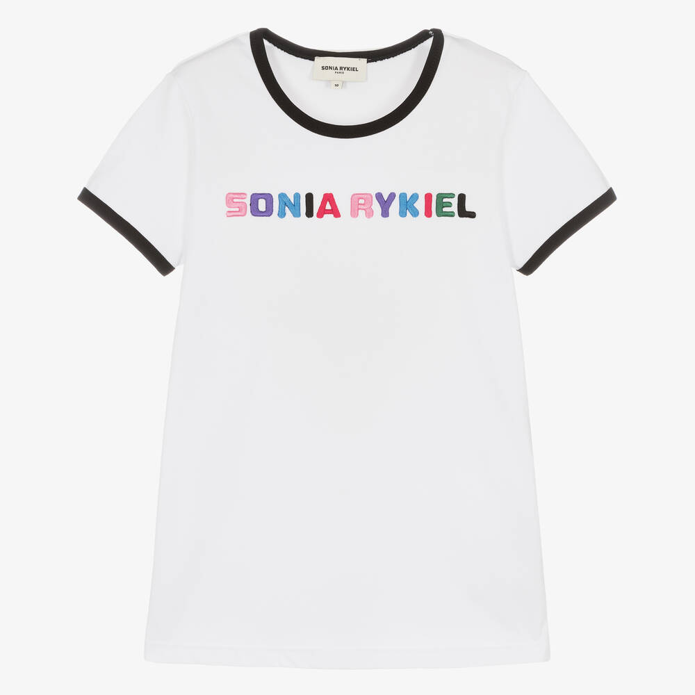 Sonia Rykiel Paris Kids' Girls White Cotton T-shirt