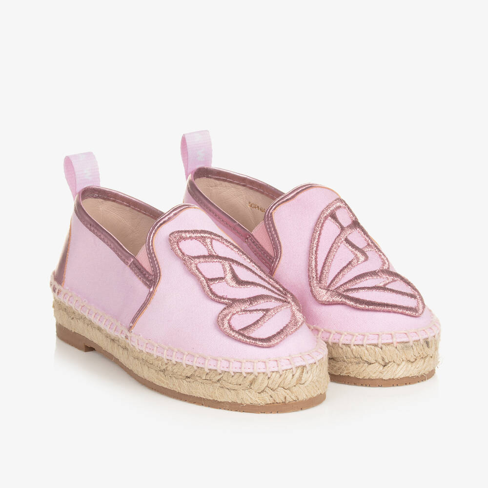 Shop Sophia Webster Mini Girls Pink Butterfly Espadrilles